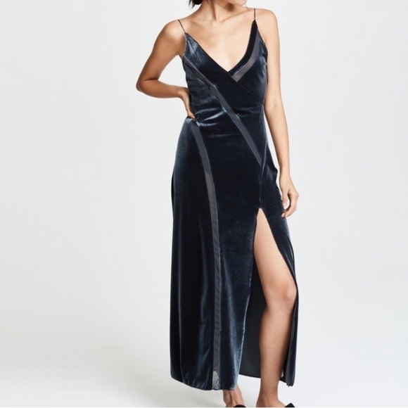 Free People Spliced Velvet Maxi Dress forest green - Picture 2 of 11